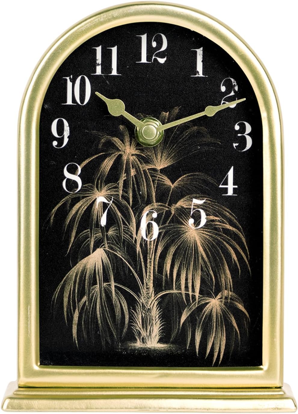 NIKKY HOME Mantel Clocks, Black Table Clock, Gold Desk Clock with Silent Non-Ticking Battery Operated Decorative Shelf Clock for Living Room Bedroom