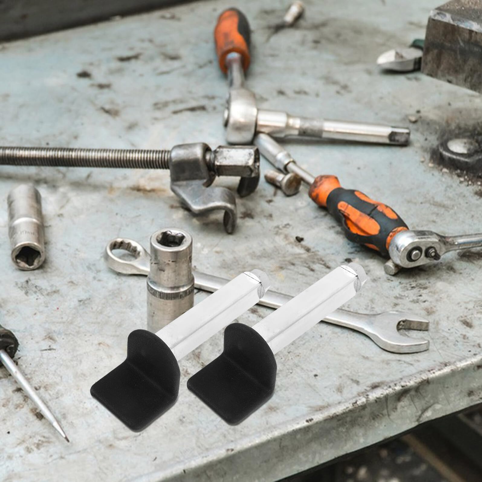 HANABASS Motorrad Hinterradheber Motorrad Wheel Lift Verstellbar Faltbar mit Gummischutz Stabiles Reparaturwerkzeug Kompakt Tragbar für Effiziente Wartung und Motorradpflege