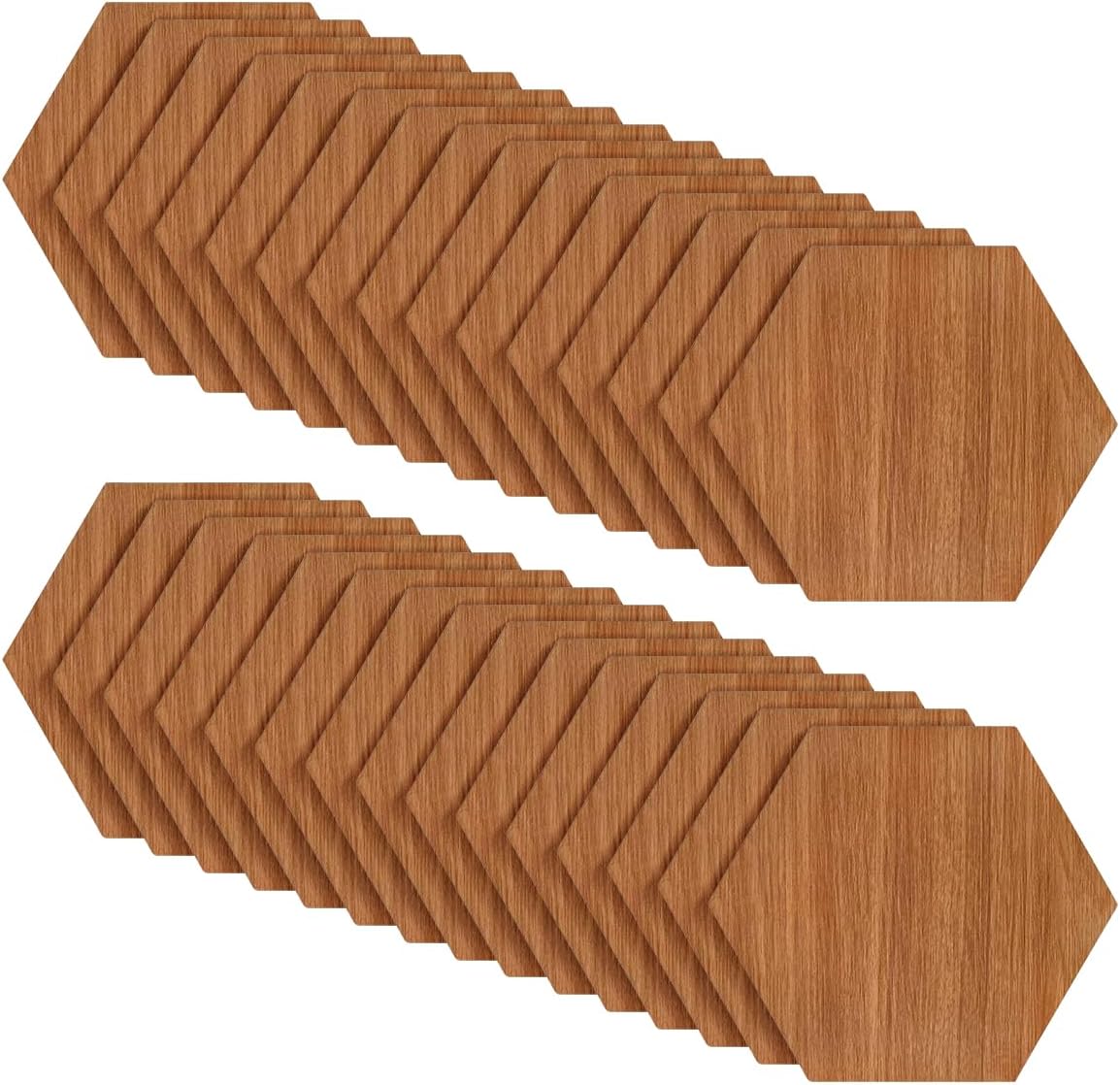 ECYC Ltd 30 Pcs Hexagon Peel and Stick Wall Tiles, 9.21 x 7.97 Inch PVC Wood Grain Wall Panels Self Adhesive Faux Wood Wallpaper Hexagon Waterproof Wall Tile Sticker for Living Room, Kitchen, Bathroom