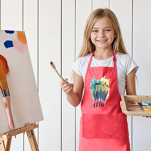 Miniatura 3 de Delantal unisex para niños con nombre personalizado, perfecto para pintar, manualidades y diversión, gran regalo de Navidad o relleno de calcetines