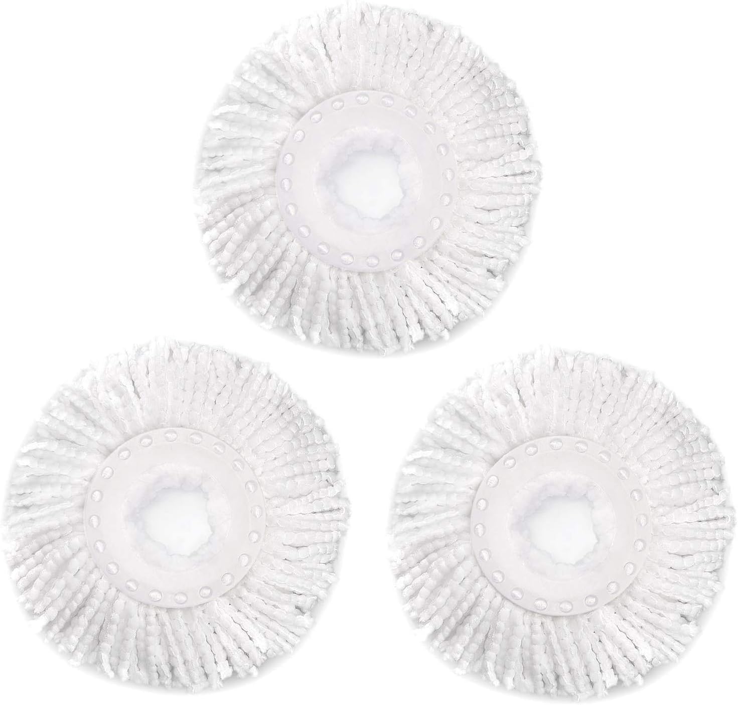 SXY Mop Head Replacement for Spin Mop Replacement Head Microfiber Spin Mop Refills-360° Spin Magic Mop Round Shape Standard Universal Size（4 Pack）