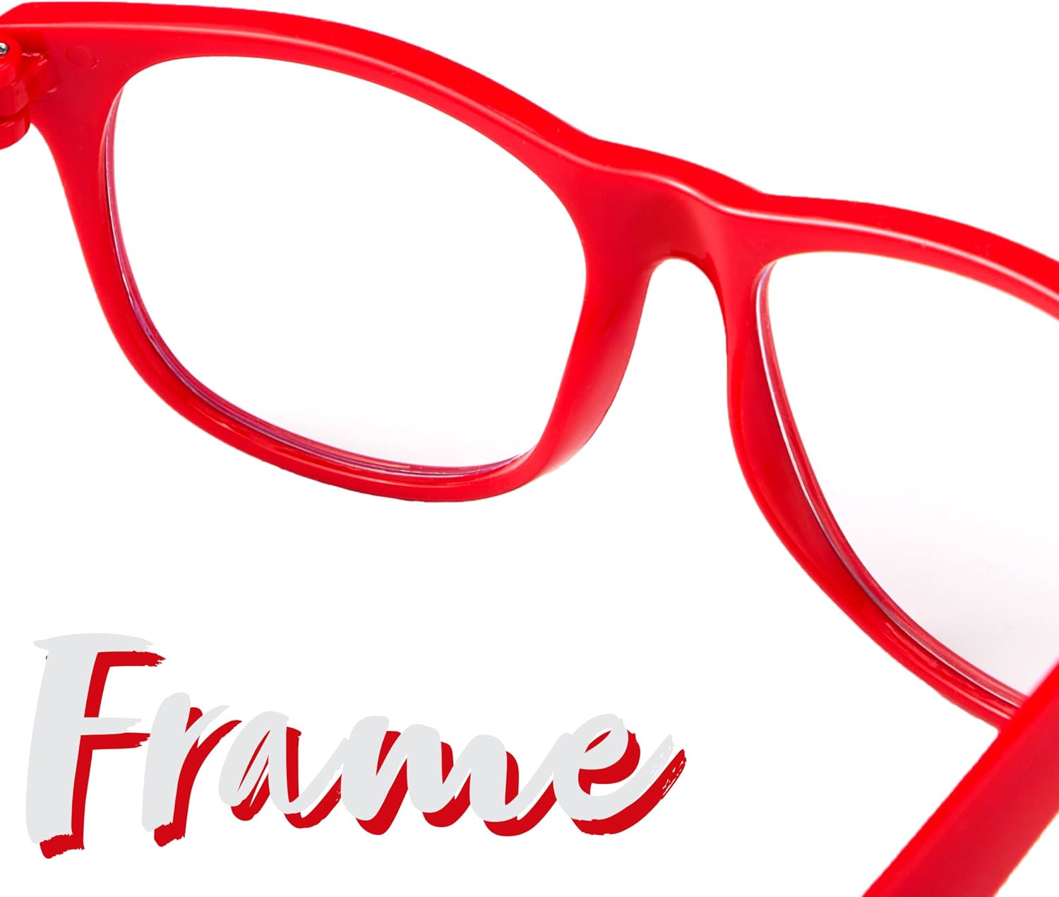 Spooktacular Creations Red Nerd Glasses with Clear Lenses, Red Square Eyeglasses Nerds Costume Accessories, Retro Costume Glasses for Men Women Halloween Costumes Party Props
