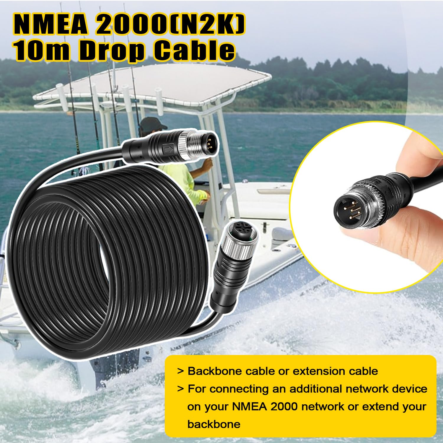 YMT Cable de extensión de 6 m para NMEA 2000 (N2K), compatible con Lowrance Simrad B&G Navico Garmin Networks