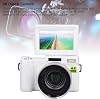 4K Digital Camera for Photography Auto Focus 48 MP Vlogging Camera for YouTube with 3 Inch 180° Folding Screen 4x Digital Zoom Video Compact Travel Camera with 32 GB (White)