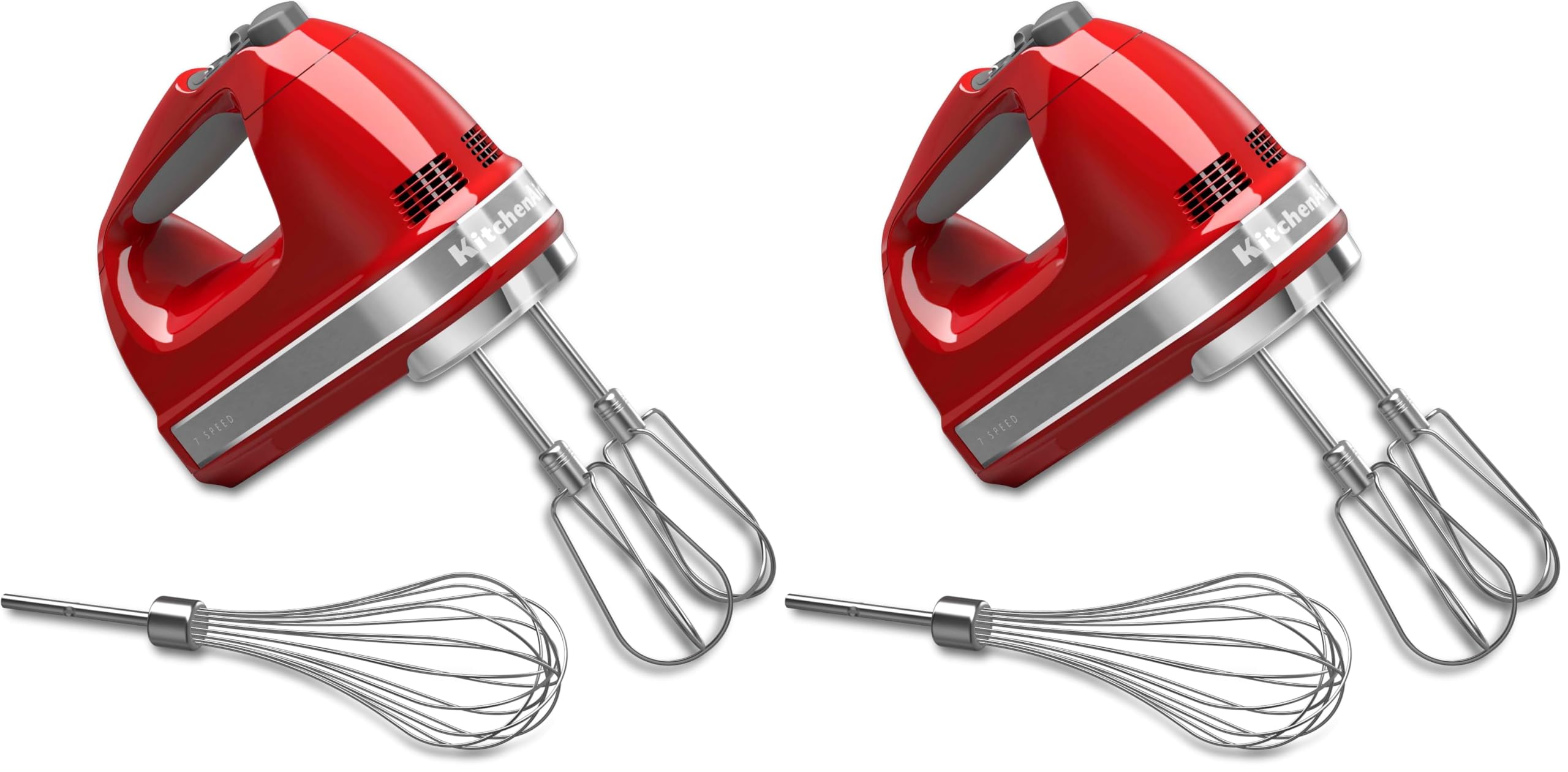 KitchenAid 7 Speed Hand Mixer, KHM7210, Empire Red (Pack of 2)