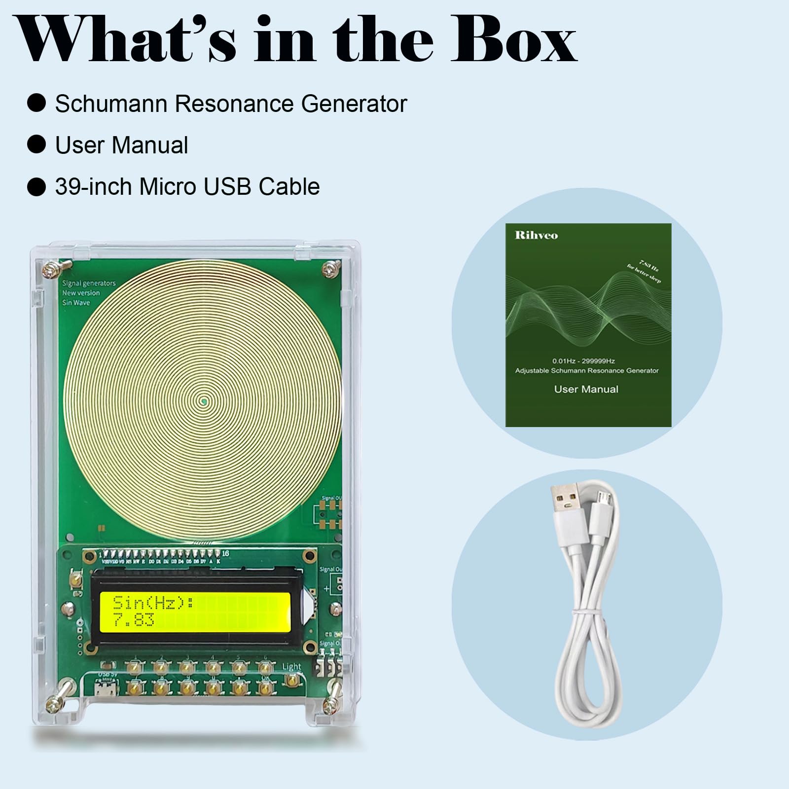 Adjustable Frequency Generator for Healing (0.01Hz-299999Hz), 7.83