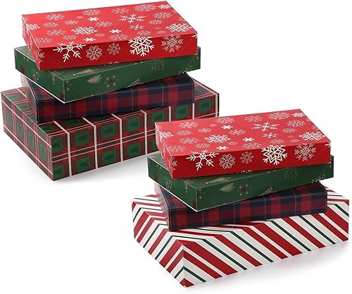 Miniatura 3 de NUJOVI Cajas de regalo de Navidad de 13 piezas con tapas, cajas de bata de alta calidad con 4 pulgadas de profundidad y cajas de camisas, también