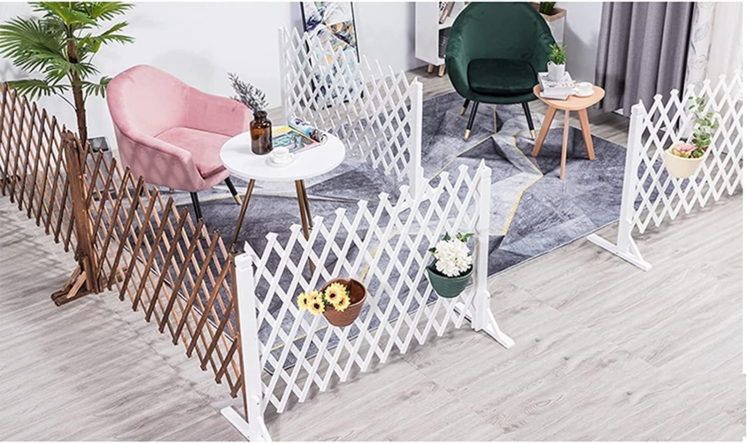 伸縮フェンス、ラティス・垣根、 門扉 ゲート 柵、伸縮式間仕切りフェンス、設置簡単耐久性庭ガーデン柵、庭のフェンシング、庭の塀の拡大