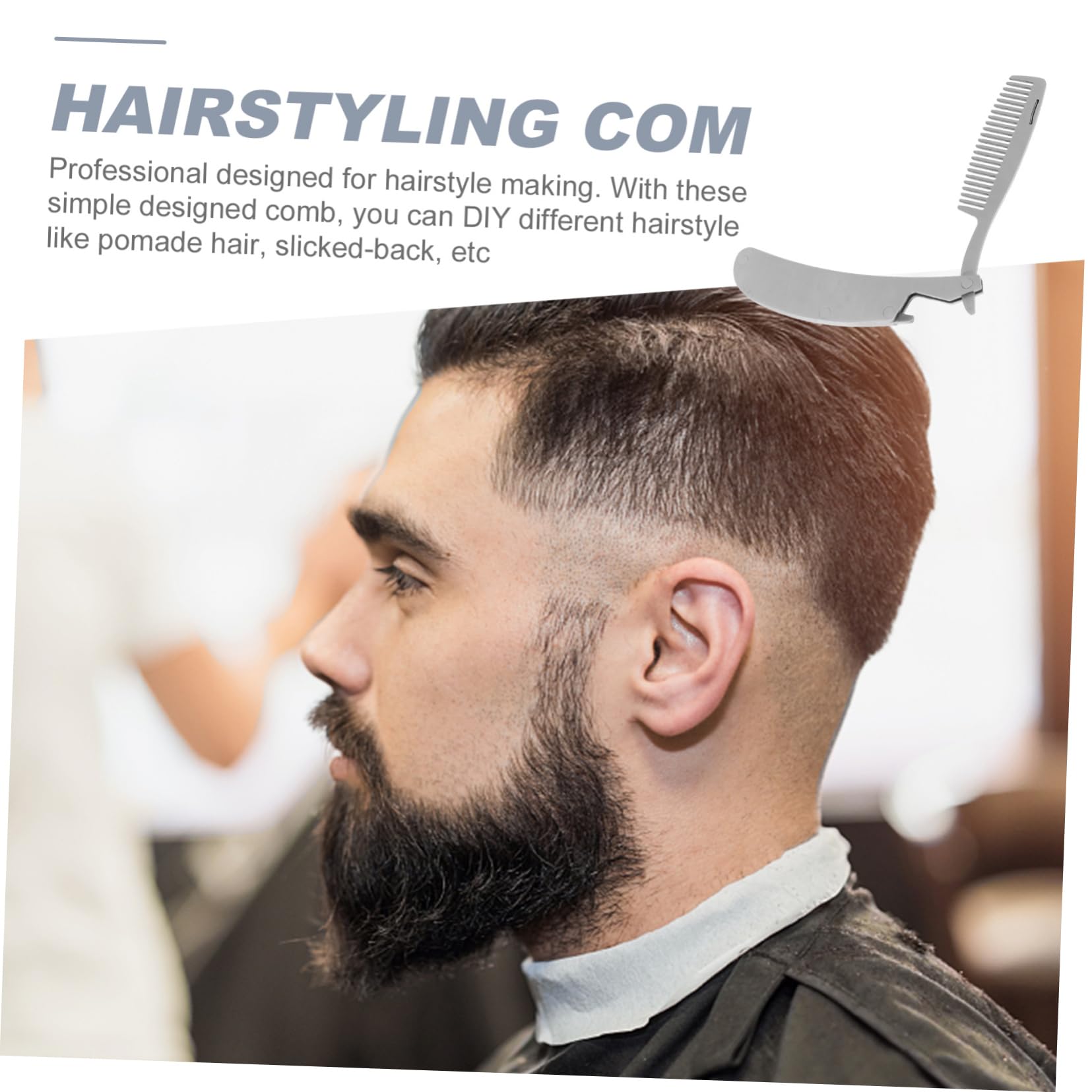 3pezzi Pettine Mini Acciaio Inossidabile Portatile Foldable e Antistatico Per Styling Barba e Strumento Compatto Da Viaggio Per Uomini