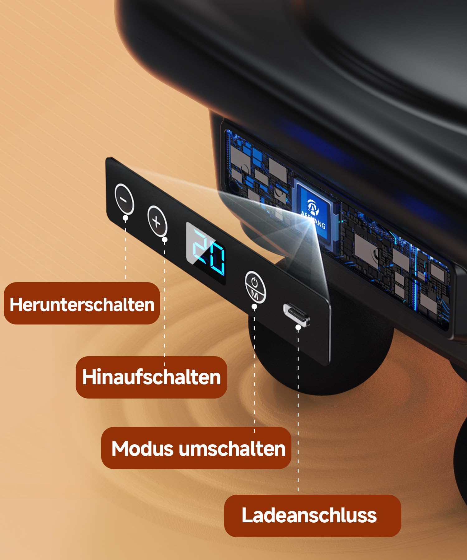 AERLANG Massagepistole,6-Kopf Massagepistole,Massage Gun,Elektrische Handmassagegeräte,Rückenmassagegerät,Die richtige Geschenkwahl
