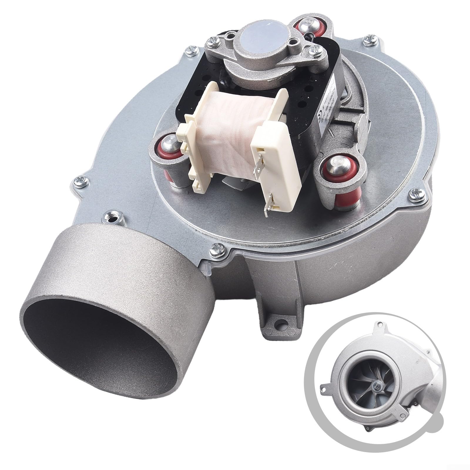 Zoegneer Ventilador centrífugo industrial de la fan de la estufa de la pelotilla 30W Ventilador de tiro inducido de poco ruido del acero inoxidable Ventilador de caldera 220V