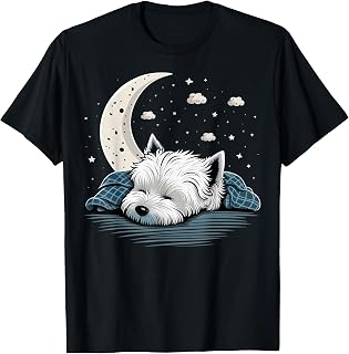 Napping Westie Pajama West Highland White Terrier Sleeping T‑Shirt