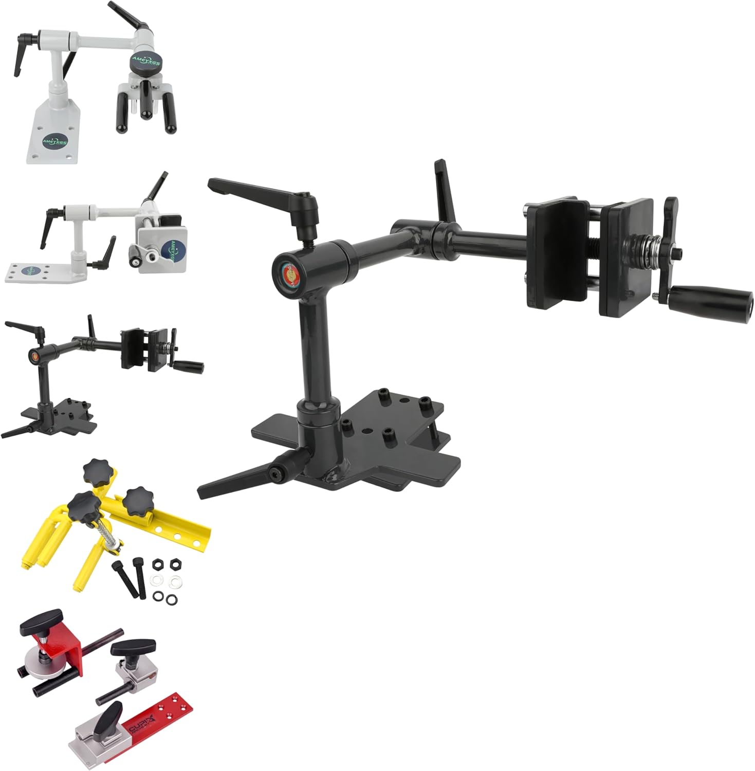 Professional Compound Bow Vise Metal Archery Bow Press with 360° Rotation & 10-60mm Wide Jaw Adjustable Bow Maintenance Stand