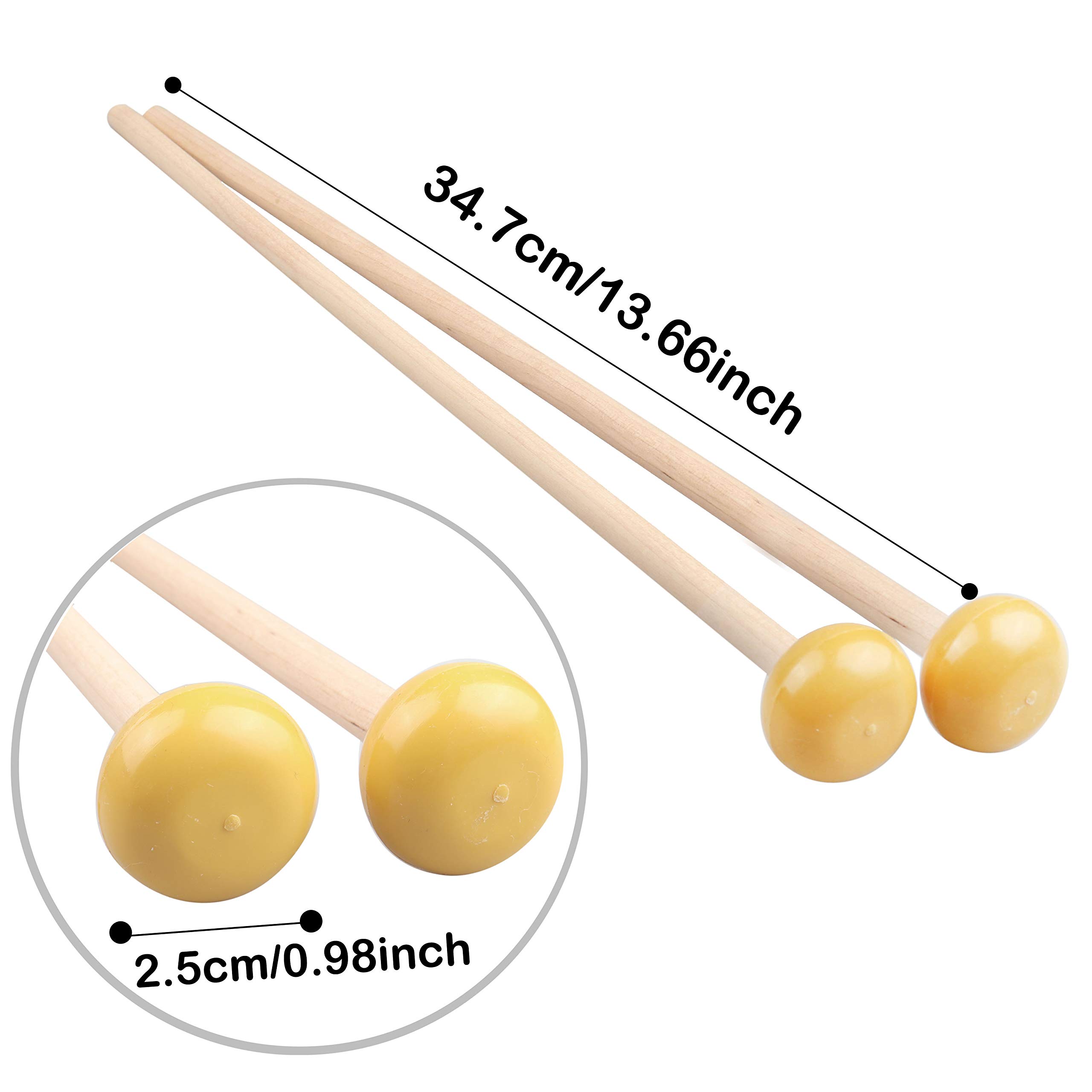 12 Maillets Pour Xylophone - Bois D'érable Et Hickory - Pour Enfants, Débutants - Percussion, éveil Musical