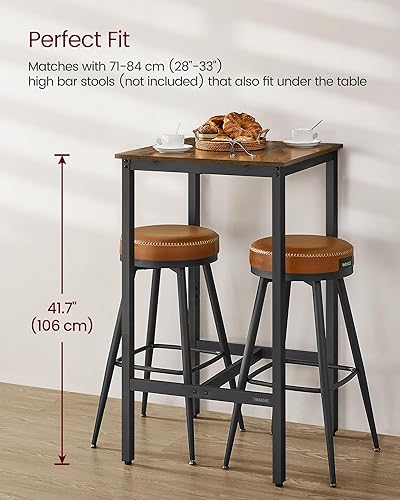 Miniatura 2 de VASAGLE Mesa de bar, mesa de comedor de cocina pequeña, mesa de pub de parte superior alta, mesa de cóctel de altura para sala de estar, fiesta,