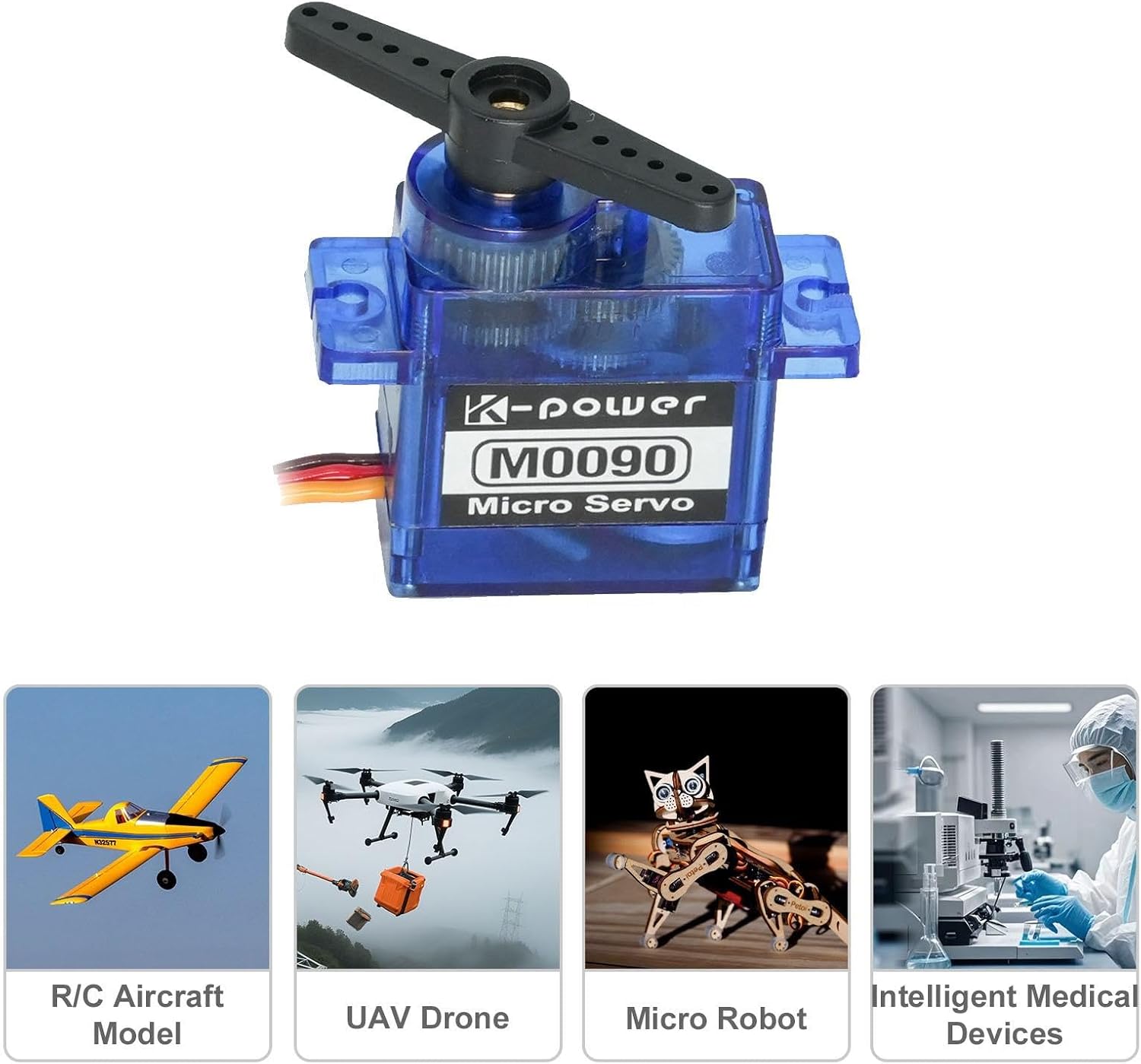 3PCS Kpower M0090 9G Micro Mini RC Servo, 3kg Torque Metal Gear Digital Servo for RC Car, Airplane, Drone, Robot & Fixed Wing