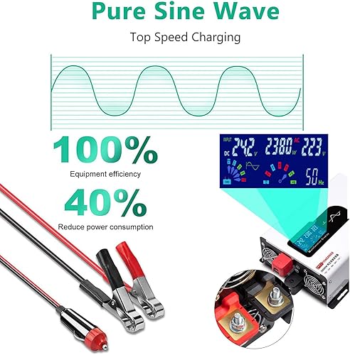 Miniatura 2 de Inversor de corriente de onda sinusoidal pura de 7000W8000W9000W10000W12000W15000W20000W DC 48V60V72V a AC 110V230V Convertidor de corriente