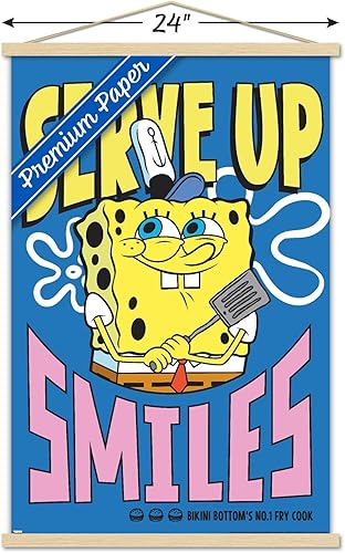 Vista 9 de Trends International Nickelodeon Spongebob - Serve Up Smiles Wall Poster, 22.37" x 34.00", Premium Print and Black Hanger Bundle Premium Print and