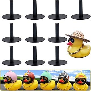 VSSHE Duck Plug,10 Pack Jeep Duck Holder Dashboard Duck Jeep Lover Gift Sturdy Rubber Duck Mount with Double Sided Sticker for Jeep Dashboard and Mount Display(Excluding Rubber Duck) Black