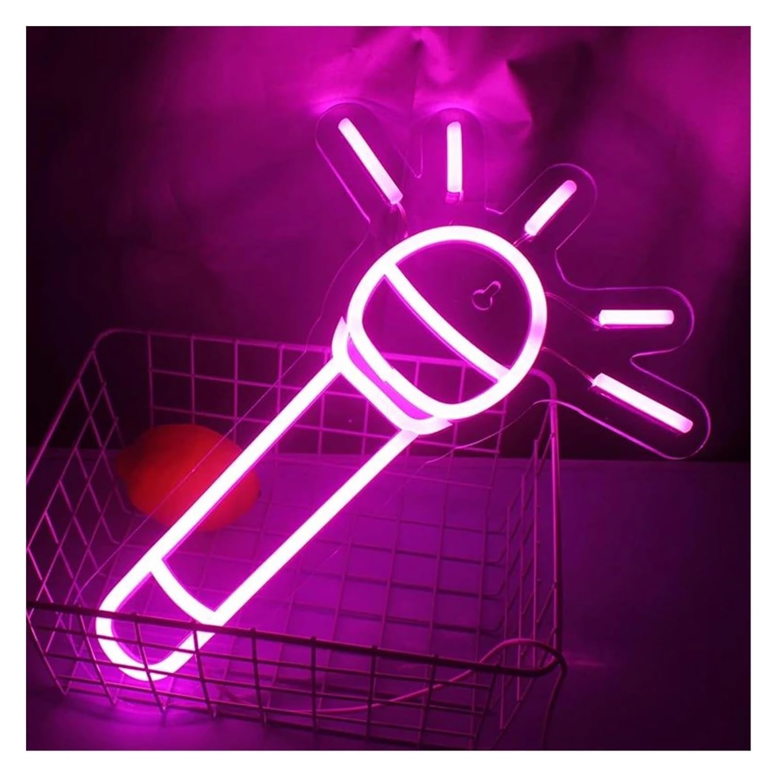 lampe au néon Enseigne au néon LED avec microphone, lampe de nuit interrupteur, décoration murale suspendue pour magasin et maison