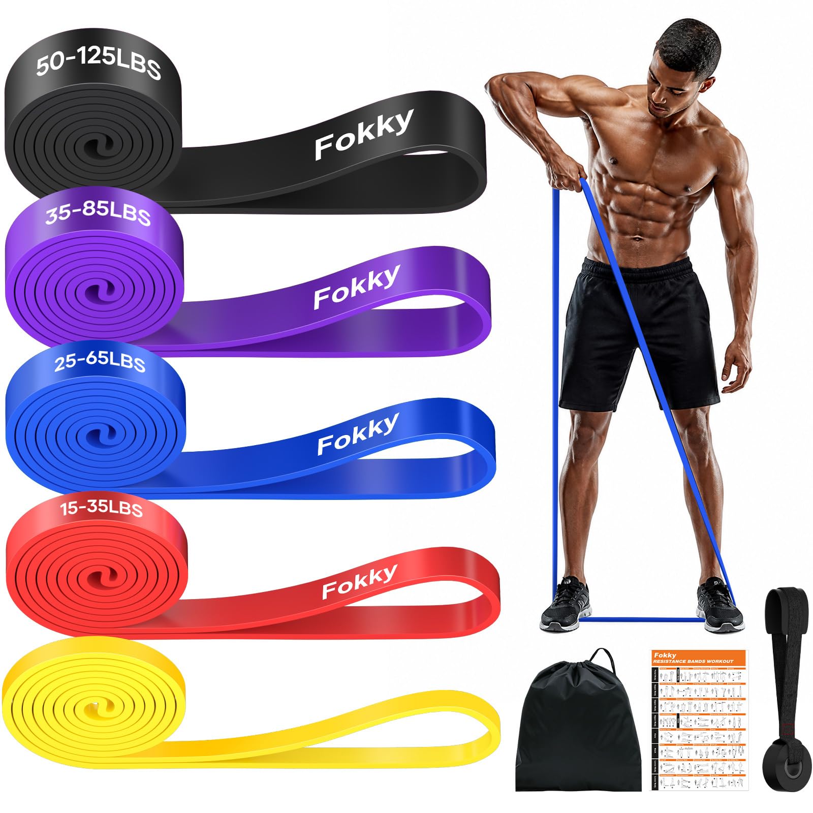 Fokky Bandas de fitness con 5 niveles