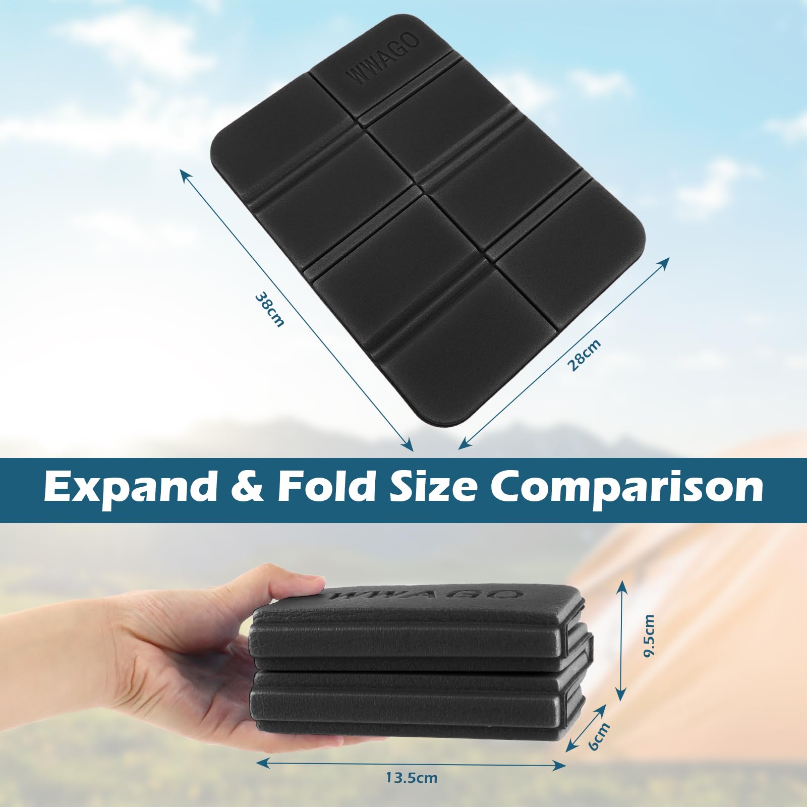 2 pcs Tappetino Pieghevole Outdoor Outdoor Faltbar, Sitzunterlage Outdoor Kinder Sitzmatte