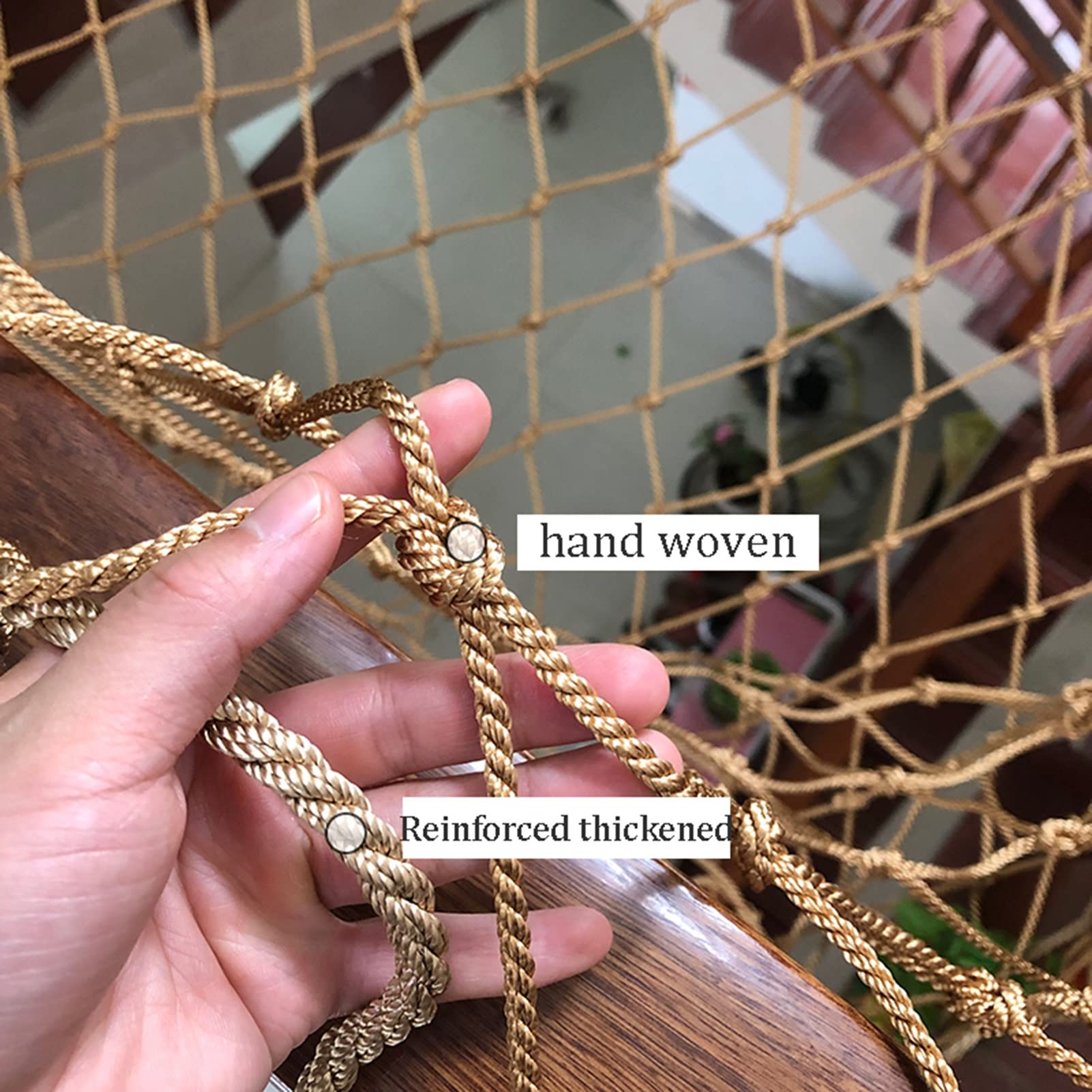 Rete di sicurezza delle scale per bambini, reti di protezione personalizzate della maglia del recinto di nylon della decorazione del balcone
