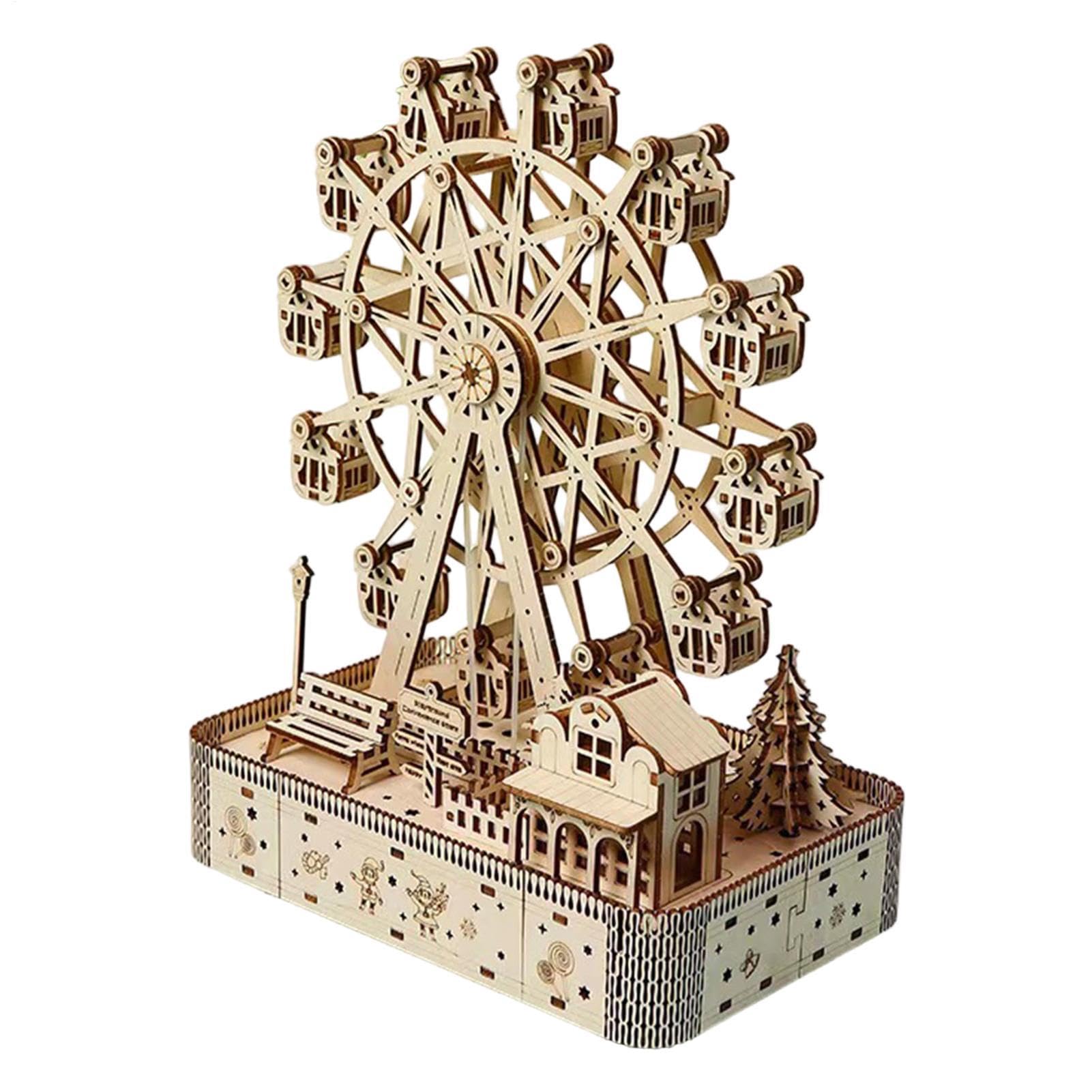 Puzzle 3D In Legno Per Adulti Artigianato Della Ruota Panoramica | 183 Pezzi con LED e Musica Kit di Costruzione in Legno Per Sollievo Dallo Stress Hobby Natale Uomini Donne Adolescenti