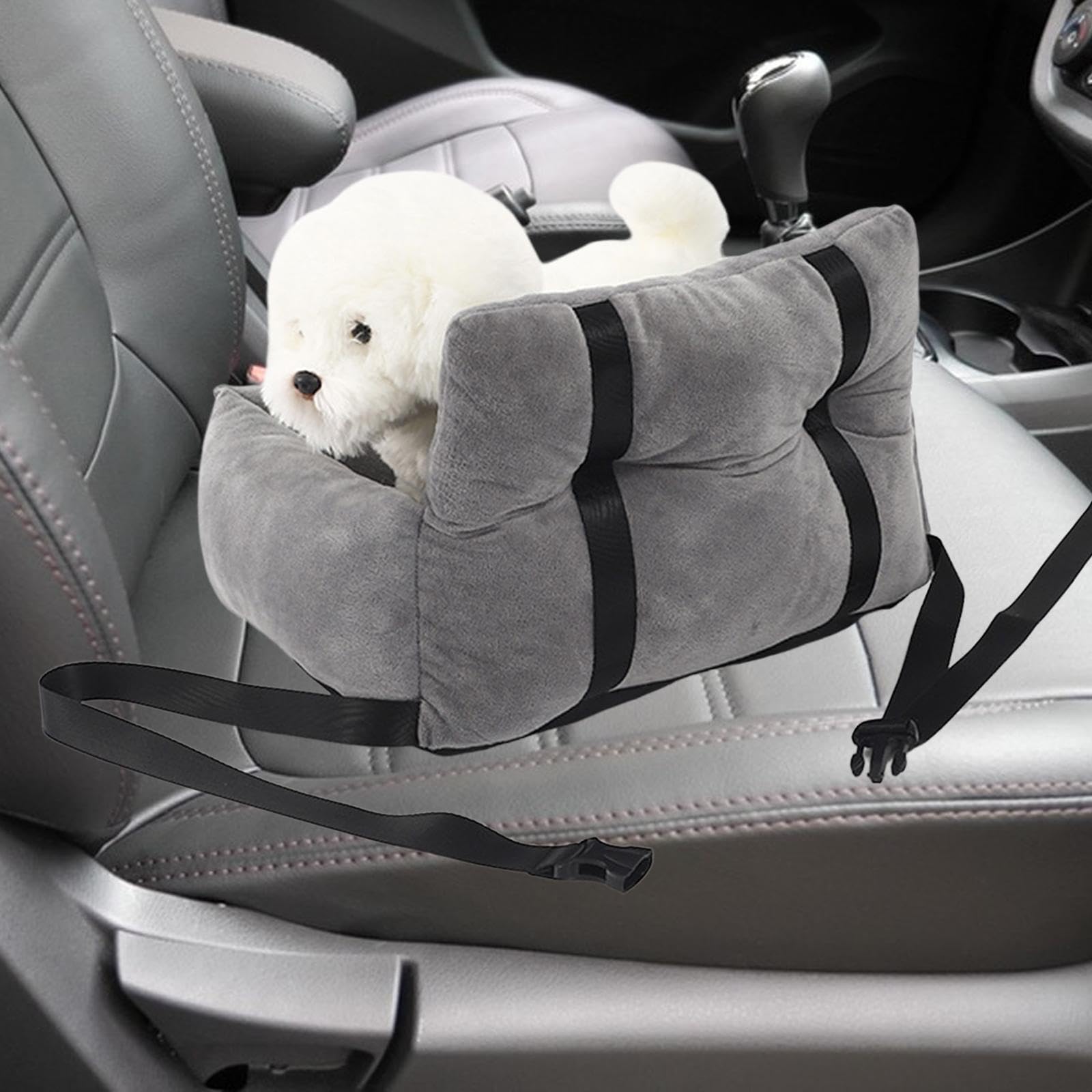 Gralara Asiento Elevador para Automóvil para Mascotas Transportín para Perros Y Gatos de Viaje Portátil Instale Fácilmente Accesorios de Tela Suave Y Cálido G, 53x42x29cm