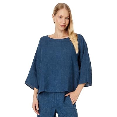 Eileen Fisher Bateau Neck Box Top Women