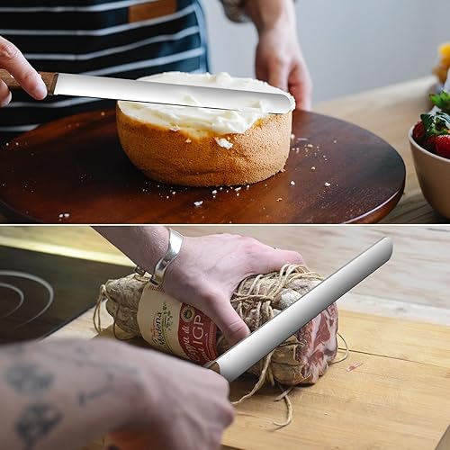 Miniatura 6 de Cuchillo de pan de acero inoxidable de alto carbono, cuchillo de rebanar de pan de grado profesional, cuchillo para tartas, cortador de pan para pan