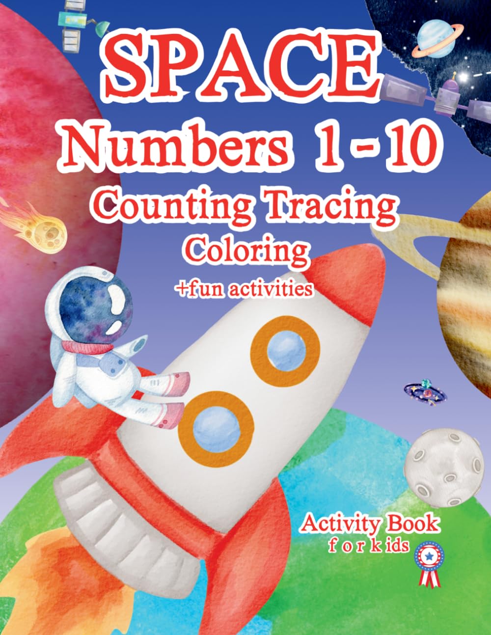 Space Numbers 1-10: Counting Tracing Coloring