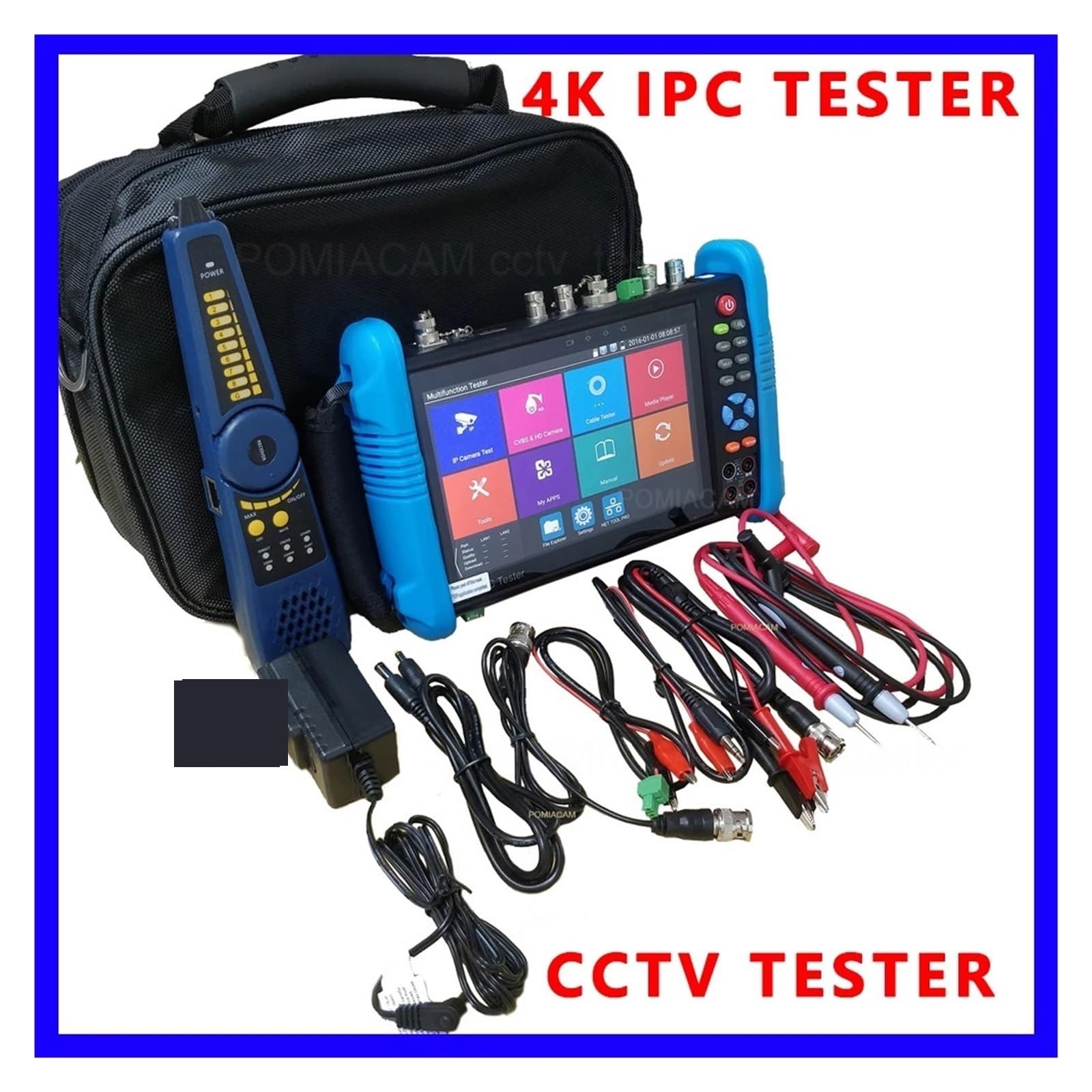 IPC 9800adh Plus CCTV Tester con POE per Telecamere IP - Diagnosi Segnale HD Audio/Video per Camere Analogiche