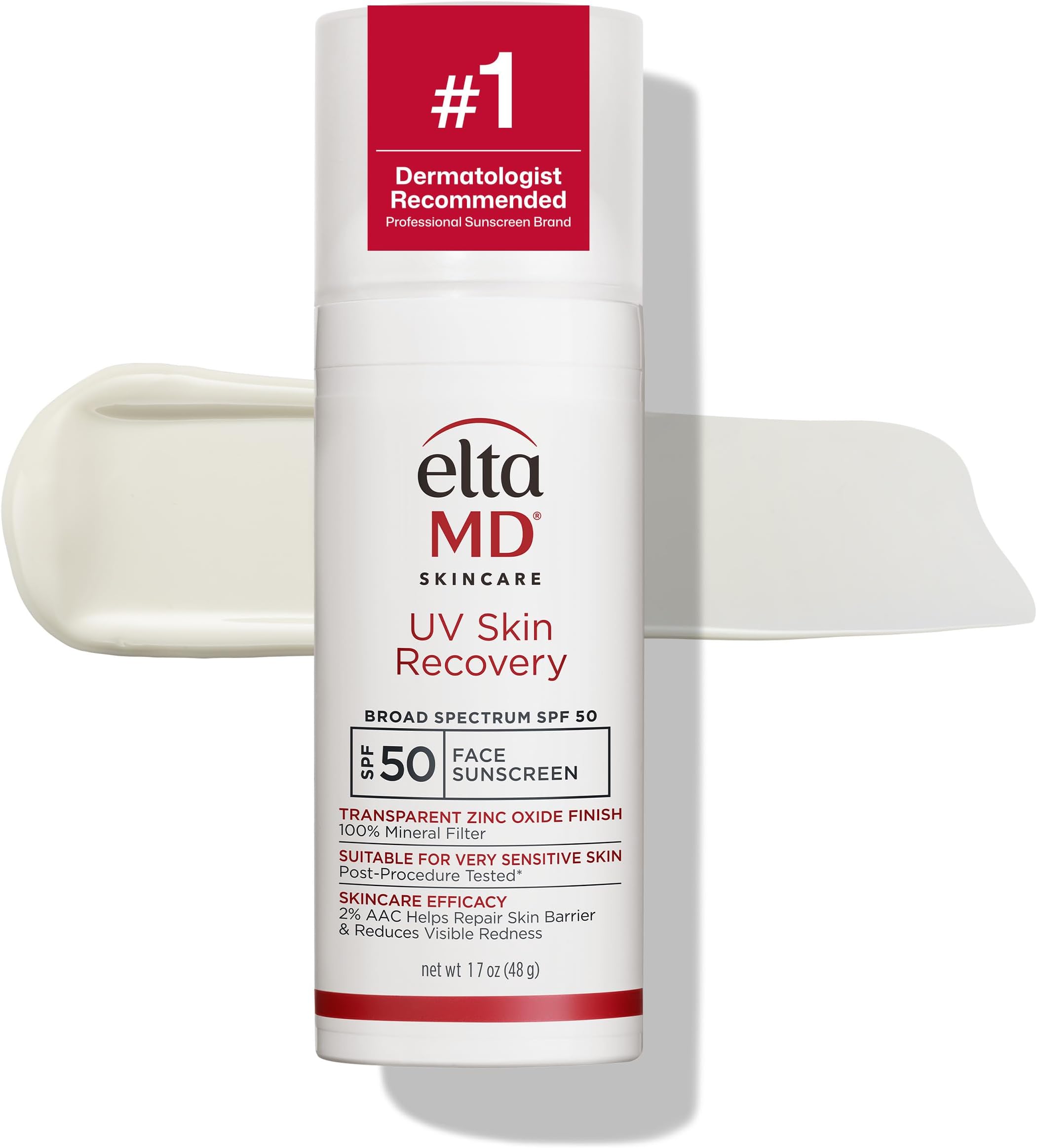 UV Skin Recovery 100% Mineral Face Sunscreen, SPF 50