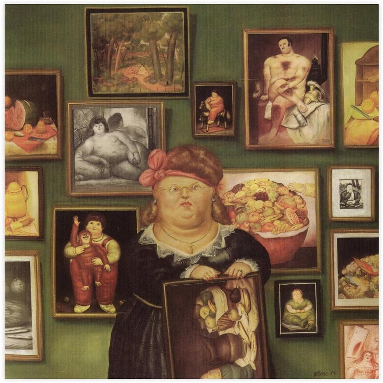 Matvsd Kohecs Fernando Botero The Collector Canvas Wall Art for Living Room and Bedroom, Unframed