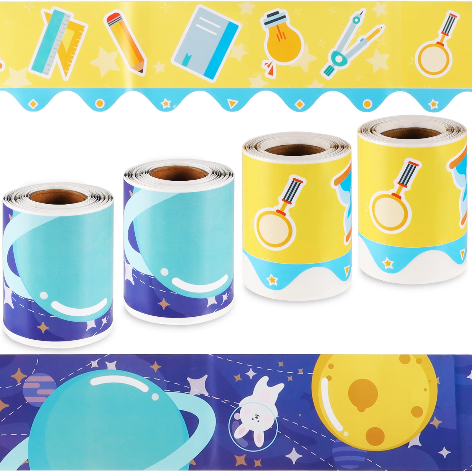 Buy 59ft Bulletin Board Borders, Apobob 4Rolls Self Adhesive DieCut