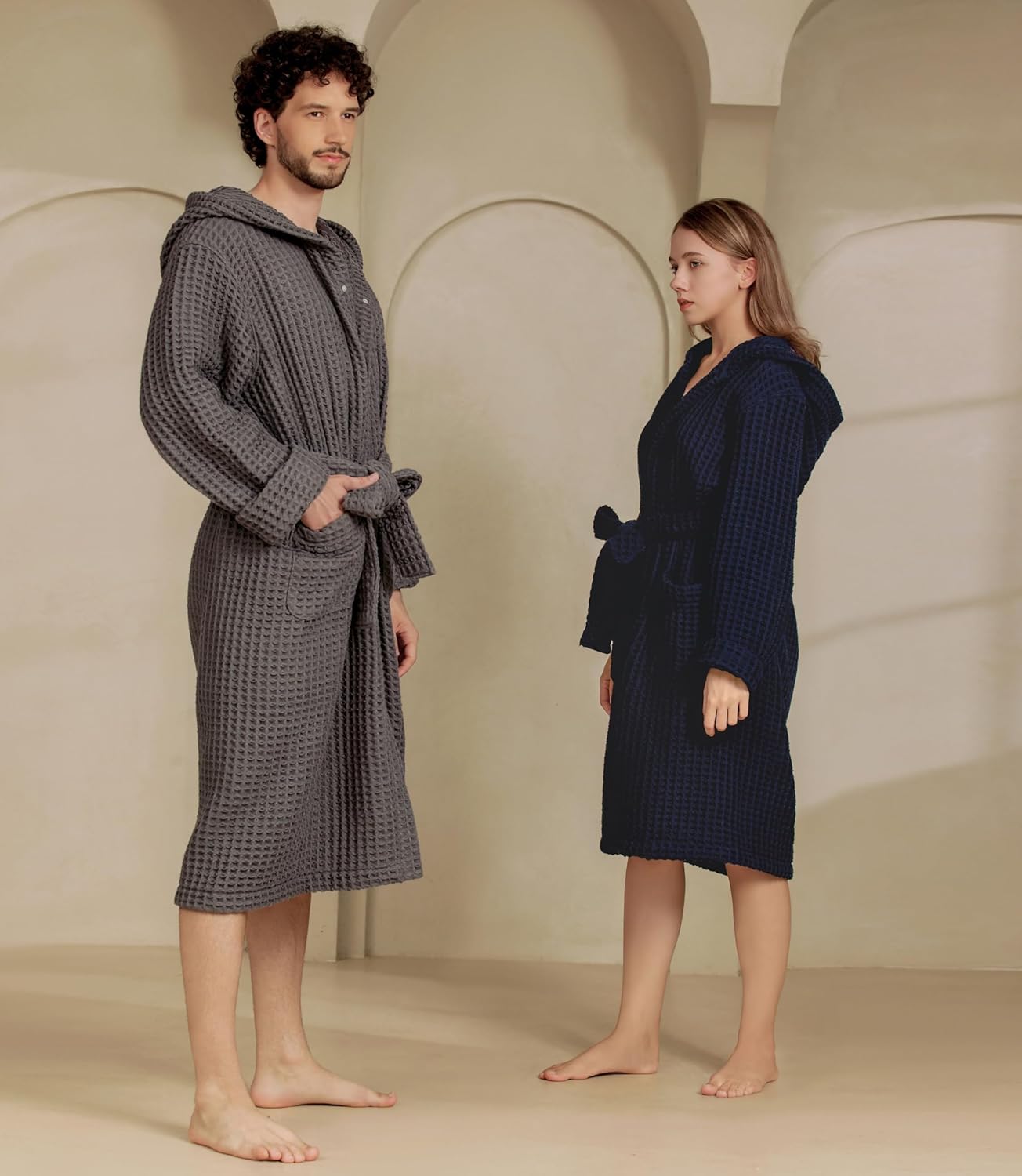 Luxury Organic Japanese Cotton Hotel & Spa Waffle Bathrobe for Men and Women (Hooded/Kimono)