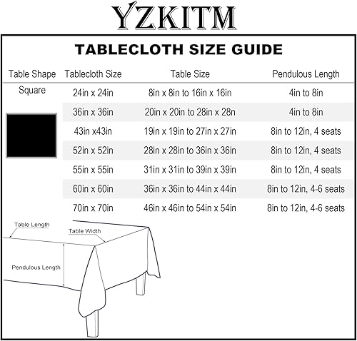 Miniatura 7 de YZKITM Mantel cuadrado pequeño color marfil sólido, lavable, de peso pesado, resistente a las arrugas, mantel de tela suave de granja para