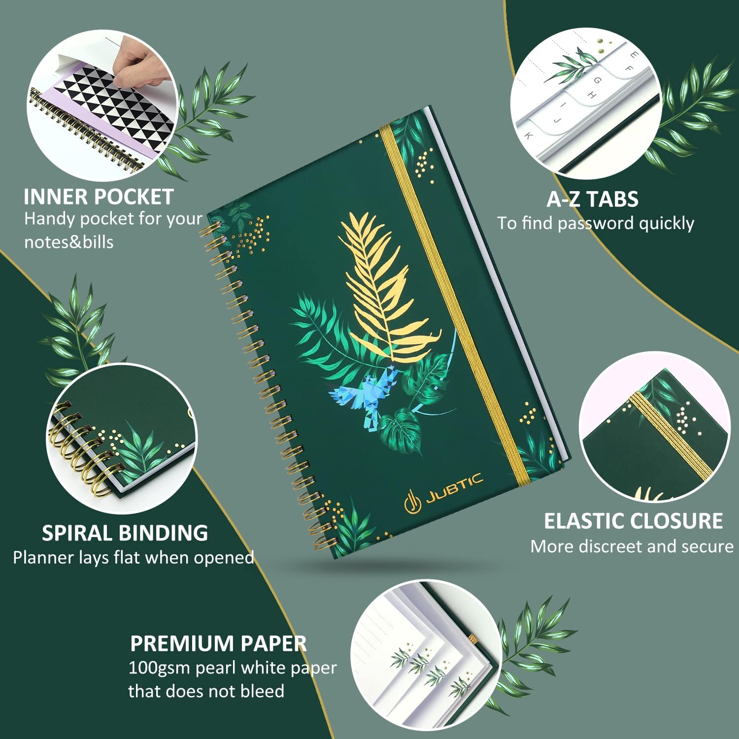 Spiral Password Book With Alphabetical Tabs Notebooks Small Notepad Hardcover Notebook Diary Writing Pads Office School Supplies