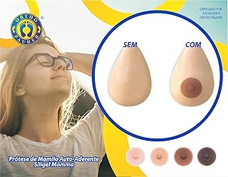 Prótese de Mamilo Auto Aderente Siligel Mamma, Ortho Pauher, Ivory, Pequeno