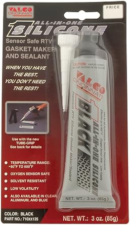Sealant, All-in-One Black, Silicone, 3 oz Tube, Each