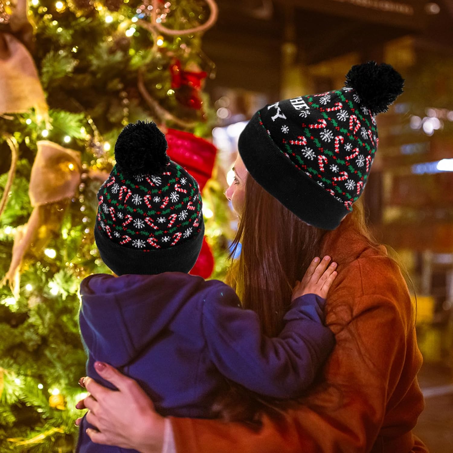 TAGVO LED Light Up Hat Beanie Knit Cap, Colorful LED Xmas Christmas Beanie - Image 6