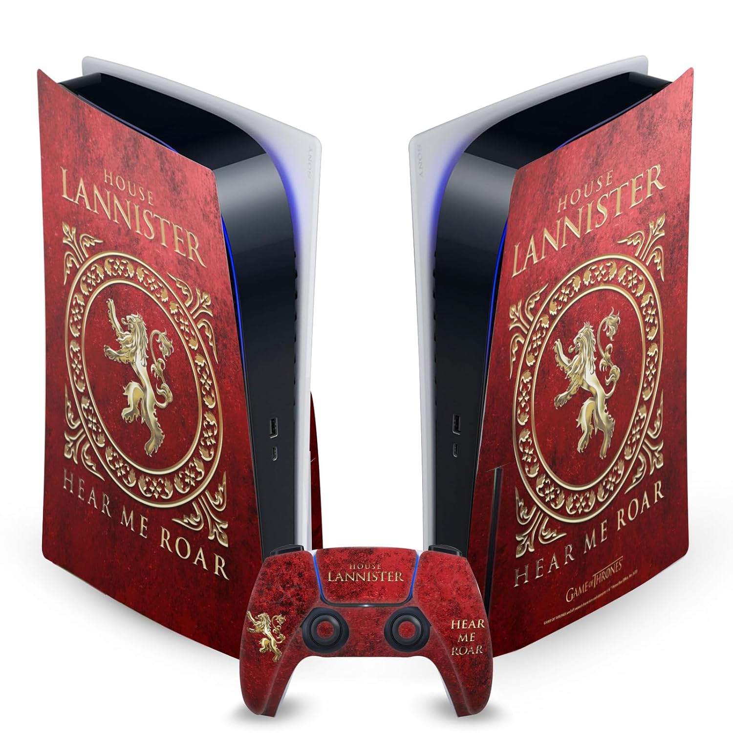 Head Case Designs Officially Licensed HBO Game of Thrones House Lannister Sigils and Graphics Vinyl Faceplate Sticker Gaming Skin Decal Cover Compatible With PS5 Disc Console & DualSense
