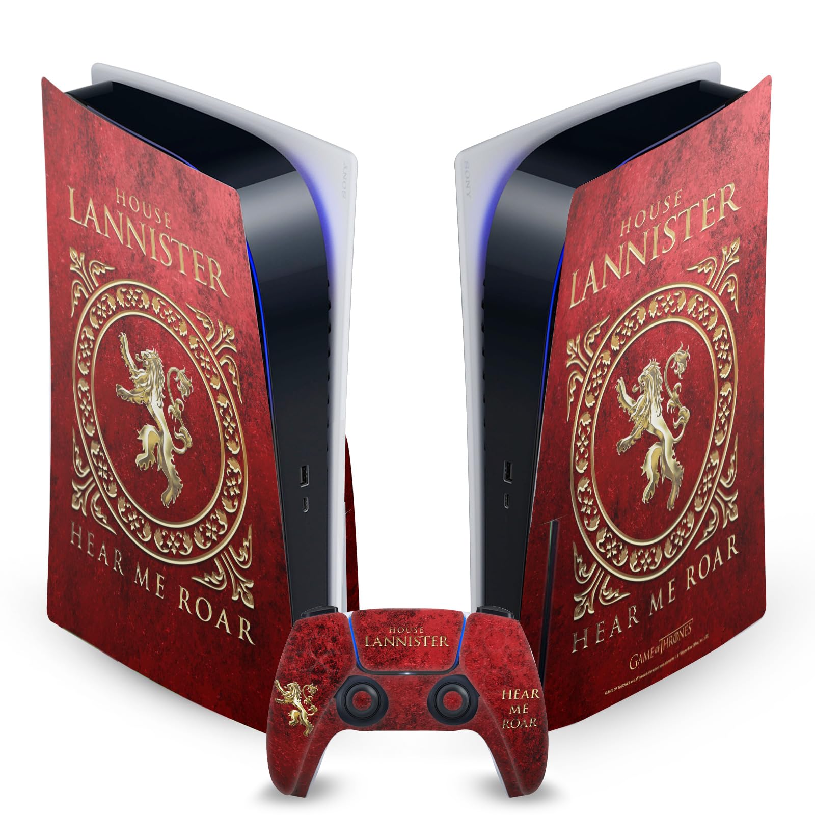 Head Case Designs sous Licence Officielle HBO Game of Thrones Maison Lannister Sceaux Et Graphismes Vinyle Plaque Frontale Autocollant De Jeu Peau Compatible avec PS5 Disc Console & DualSense