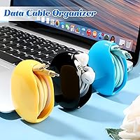 Vista 2 de Carrete de cable automático, 3 carretes de cable retráctiles, estuche pequeño para cables USB, cable de auriculares, cables de datos, no más cables