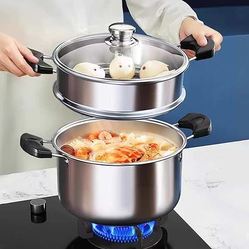 Miniatura 6 de Vaporizador de 4.2QT para cocinar, ollas de vapor de acero inoxidable con cesta de vapor vegetal