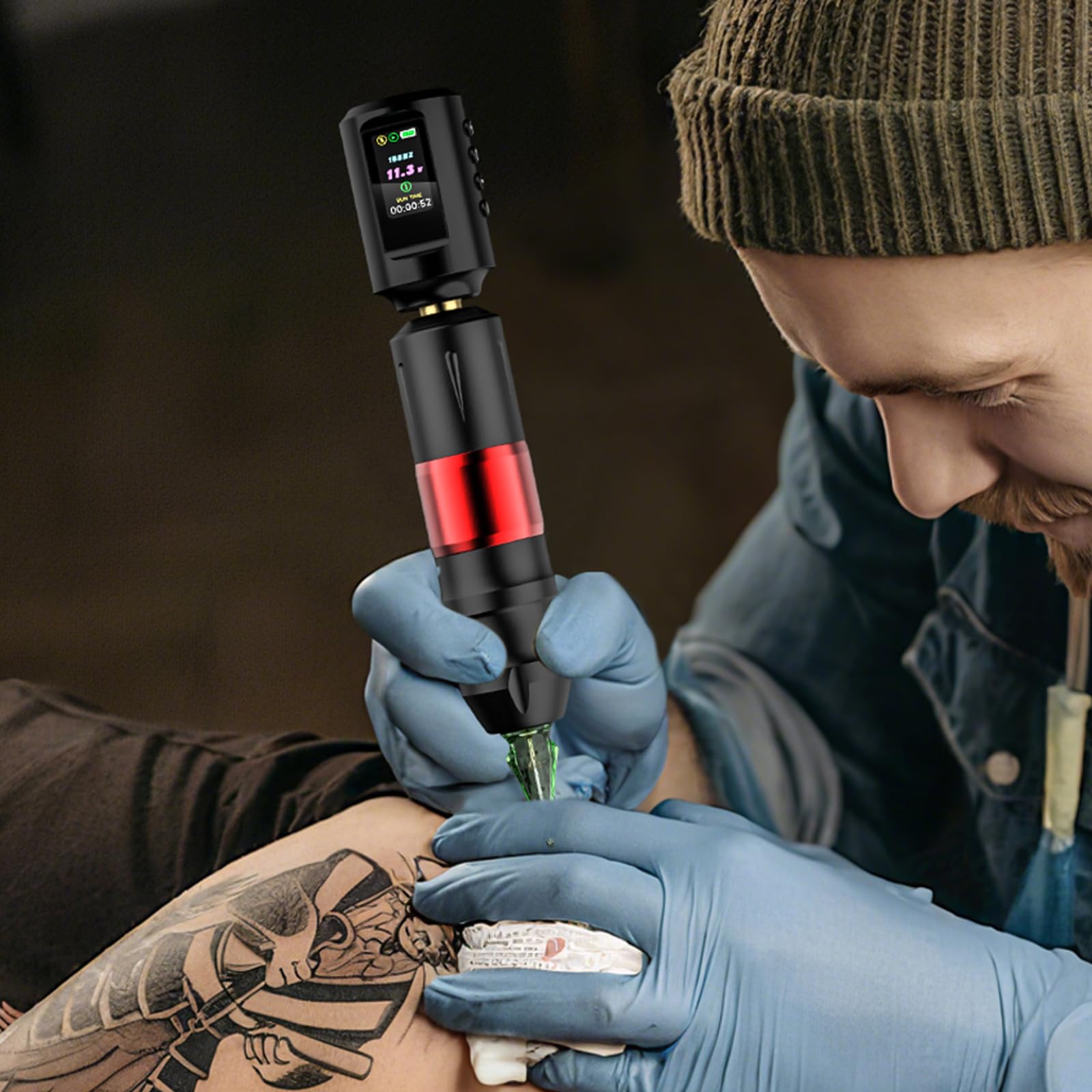 Kit de Máquina de Tatuar Solong 20 agujas para tatuajes, 7 botellas de tinta, 2 baterías de 1800 mAh, kit completo de tatuaje para principiantes y profesionales EF-TKP752AEU-2