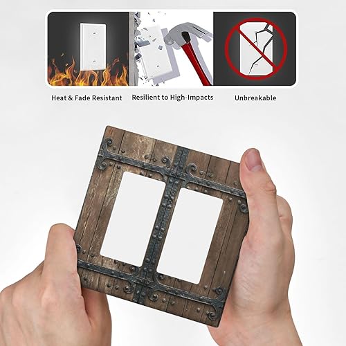 Vista 379 de Cubiertas decorativas de salida de estrella de mar playera, tablero de madera azul de concha de mar de 1 banda, decoración individual GFCI, placa