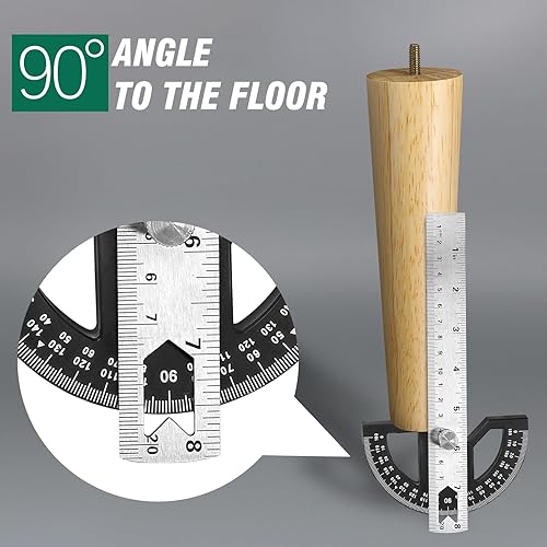 Miniatura 4 de FoDau770 Patas de madera de goma para muebles de 9 pulgadas, patas rectas de madera cónicas para sofá de mediados de siglo, juego de 4, patas de