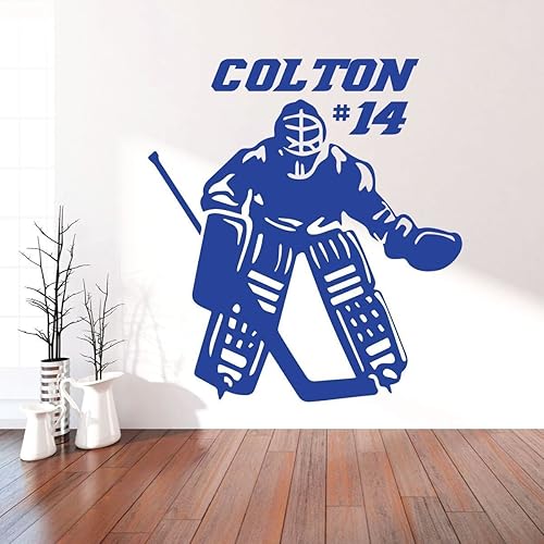 Miniatura 5 de Hockey Goalie Wall Decal - Personalized Vinyl Decor For Teen, Boy's Bedroom or Playroom - Sports Decorations